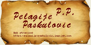 Pelagije Paskulović vizit kartica